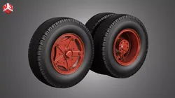 Trucks Tires and Dayton Style Rims with 5 Spoks 3D model