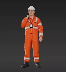 88 - High-Detail Racing Marshal Communicating on Radio 3D print model