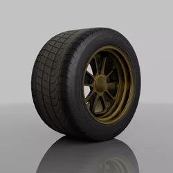 Car wheel with yokohama tire 3D model