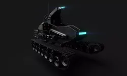 Cybertank futuristic vehicle Low-poly 3D model