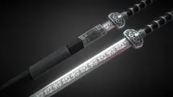 Ebony Chinese Ruyi Jian Double Edge