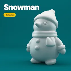 Minimalist Snowman 3D Model – Cute Christmas Figurine for Easy 3D Printing