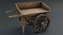 Old Cart Low-poly 3D model