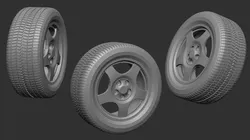 Tire car 3D print model