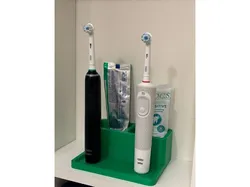 Toothpaste and electric toothbrush stand for bathroom cabinet