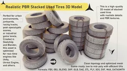 Used Tires Low-poly 3D model