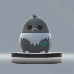 Chibi Frost-Feather Owl – Cute 3D Character Model