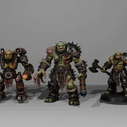 Elite Orcs Commanders - Set of 3 Detailed Miniatures Perfect for Role-Playing and Strategy Games!