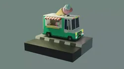 Ice Cream Truck Low-poly 3D model