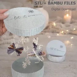 Let It Snow Gift Box – 3D Printable STL + Bambu Files | Snowflake Money Gifts | Christmas