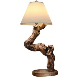 Rustic Nightstand table lamp light natural Sculptural driftwood 3D model