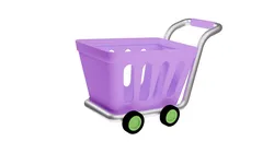 Shopping Cart Low-poly 3D model