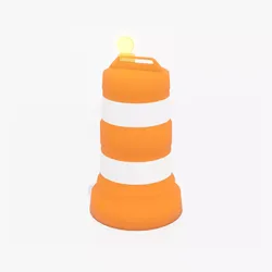 Traffic Barrel with Light Low-poly 3D model