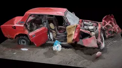 ukraine war abandoned car lada wreck destroyed scan Low-poly 3D model