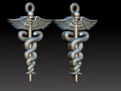 Caduceus Pendant 2 FILE VERSIONS