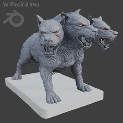Cerberus STL File | Three-Headed Hellhound Statue | Mythical Creature 3D Print Model | Digital Download