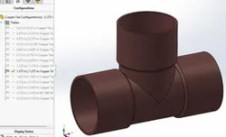 copper tees, imperial, for refrigeration