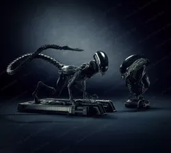 Dog Alien Crawling and BUST - fanart printable STL