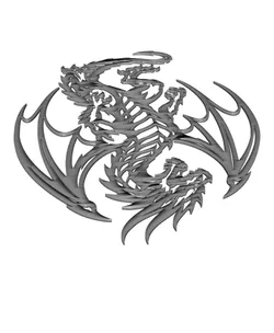 Fantasy Dragon 2D Wall Art.stl