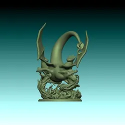 Fire Winged Dragon – Anime-Style Fantasy Action Figure STL