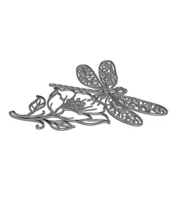 Floral Dragonfly 2D Wall Art.3mf