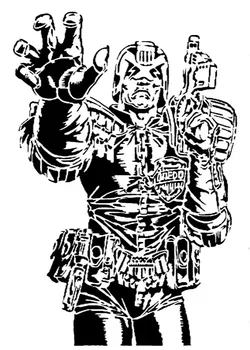 Gratis Digital Art STL indir - Judge Dredd sjabloon 4 - SMT_M 🦊
