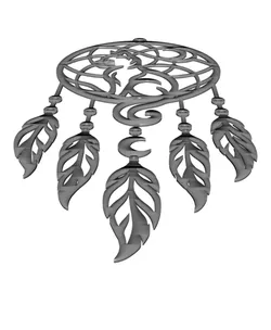 Mystic Cat Dreamcatcher 2D Wall Art.stl