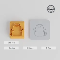 Neutral Stamp Tile, 5-Piece Set, 20-40mm Sizes, Perfect for Clay, Cookies & Fondant, Blank Expression Design