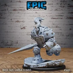 Queens Knight Construct Rush ‧ DnD Miniature ‧ Tabletop Miniatures ‧ Gaming Monster ‧ 3D Model ‧ RPG ‧ DnDminis ‧ STL FILE