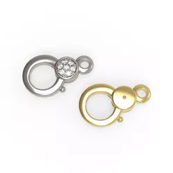 Round Diamond Lobster Clasp Lock