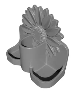 Sunflower Desk Organizer - Floral Stationery Caddy and Multi-Functional Office Storage