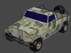 Jeep Military Low Poly Low-poly 3D model
