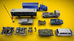 Miletery Vechiles and Base Pack Low-poly 3D model