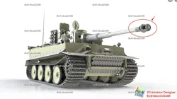Vehicles & Machinery STL تنزيل - Tiger Tank Early Muzzle Brake.(STL-35) - Aboolld1688