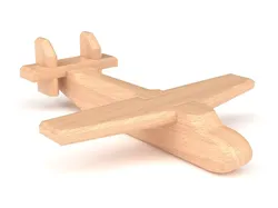 Wooden toy floatplane 03 3D model