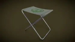 A folding camping stool