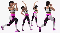 Athletic Woman in Fitness Outfit Rigged for Cinema 4D 3D model