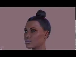 Average Black Female Head Low-poly 3D model