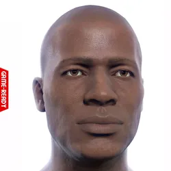 Average Black Male Head Low-poly 3D model