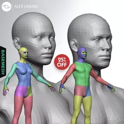 Average Body Low Poly Basemesh Collection 3D Model Pack