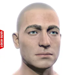 Average Caucasian Male Head Low-poly 3D model