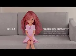Bella Rigged Girl Character 3D model