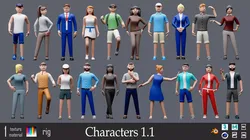 Cartoon characters 1 01 Low-poly 3D model