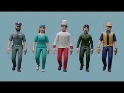 Cartoon characters 1 03 professions Low-poly 3D model