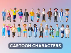 Cartoon Characters Low-poly 3D model