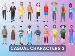 Casual Characters 2  Low-poly 3D model