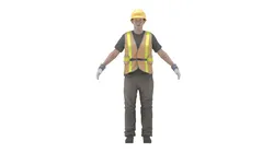 Construction Worker Low-poly 3D model