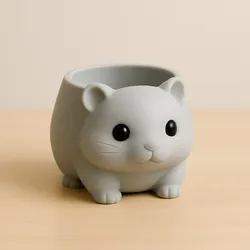 Cute Hamster Planter – Kawaii Animal Pot | 3D Print Model