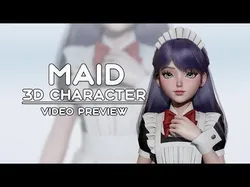 Cute Maid Low-poly 3D model