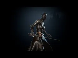 DarkLady woman holding sword Low-poly 3D model